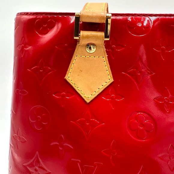 Authentic Louis Vuitton Red Houston Vernis Leather Tote Bag - Picture 9 of 16